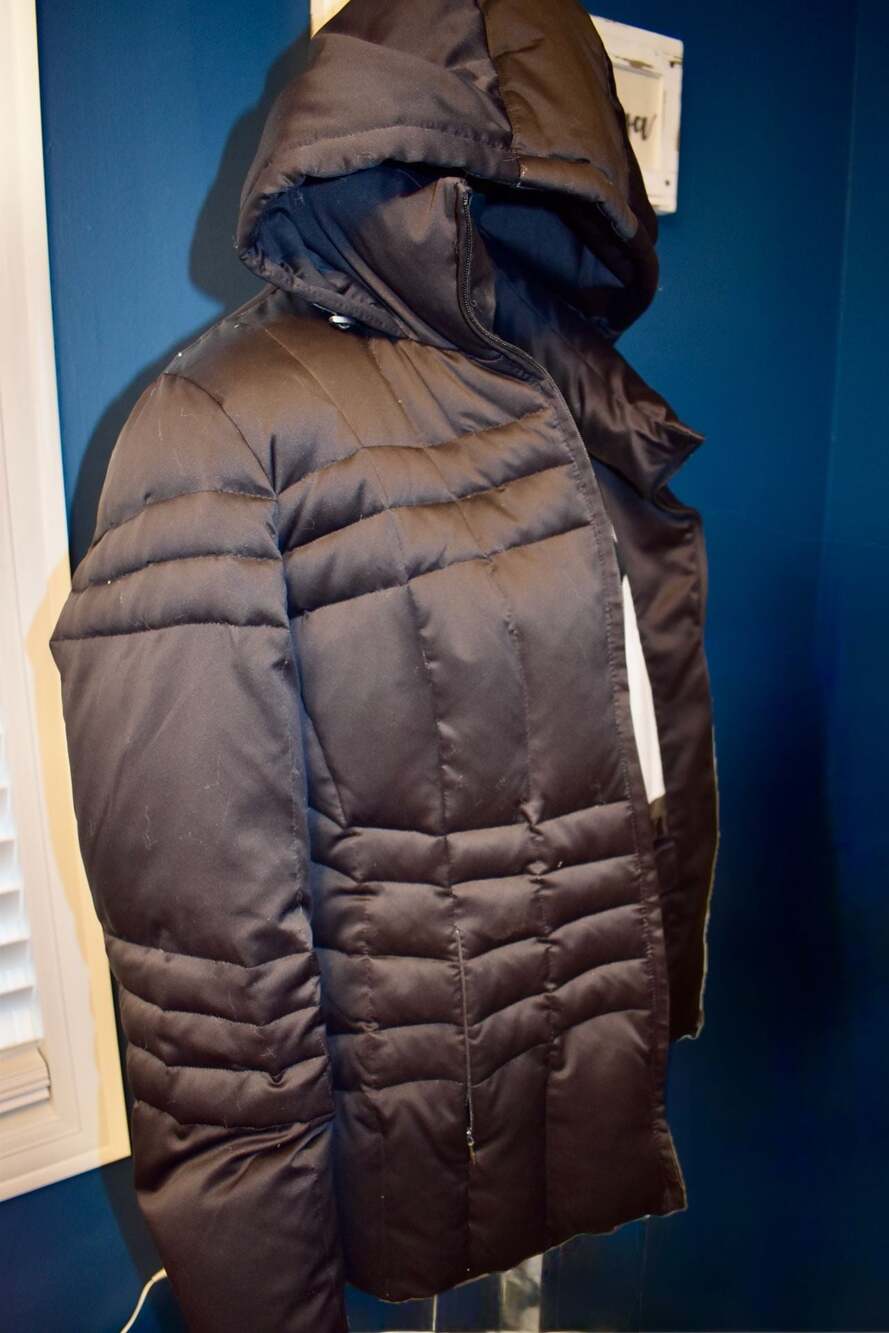 Calvin Klein Women's Quilted Hooded Puffer Jacket Black Size XL